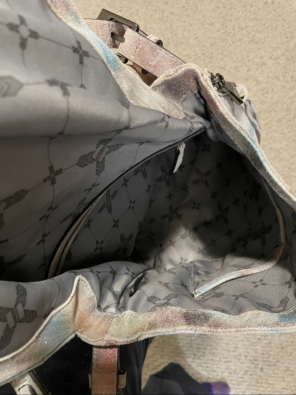 Aimee Kestenberg rainbow metallic leather boho bag with tassel zippers, NWOT - Picture 11 of 14